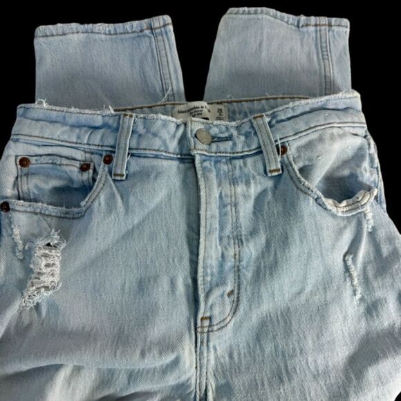 Abercrombie & Fitch The Skinny High Rise Busted Knee Distressed Light Jean Sz 26 - Picture 4 of 15